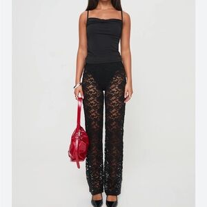 Princess Polly Black Sheer Lace Pants